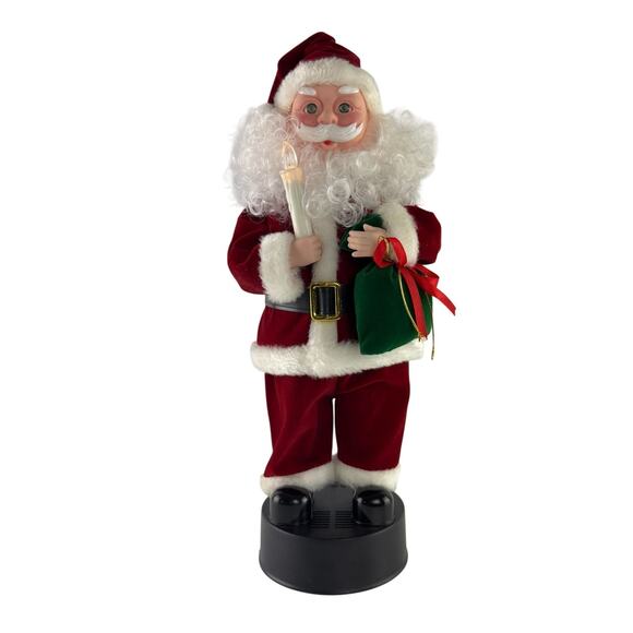 Vintage 16” Santa Figure, Candle Lights Up, Christmas Music Plays, Holiday Decor - Picture 6 of 10